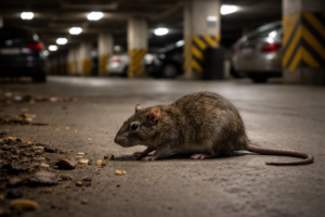 ratas en el garaje comunitario de Barcelona